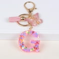 thumbnail image 6 of vnanda Heart Sequin Keyring Keychain Butterfly Alphabet Pendant Heart Sequin Tassel Decor Lobster Clip Stainless Exquisite Storage Shoulder Bag Decoration, 6 of 8