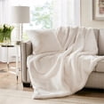 thumbnail image 3 of Croscill Sable Solid Faux Fur Throw in Ivory, 3 of 6
