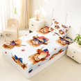 thumbnail image 4 of Manfei Cute Highland Cow Twin Sheets,American Flag Bowtie Bedding,Brown,3pcs,1 Fitted Sheet and 1 Pillowcase, 4 of 6