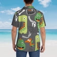 thumbnail image 3 of Lsque Cartoon Dinosaurs pattern Hawaiian Shirt for Men, Unisex Summer Beach Casual Short Sleeve Button Down Shirts-Large, 3 of 9