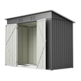 thumbnail image 2 of 8x4 ft Metal Storage Shed: Outdoor Garden Tool Organizer with Lockable Door & Floor Frame – Durable for Backyard Use, 2 of 8