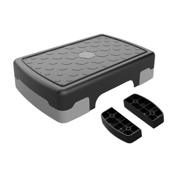 Stepper para ejercicios aeróbicos, robusto, estable y ahorra espacio. Gris Negro con contrahuella
