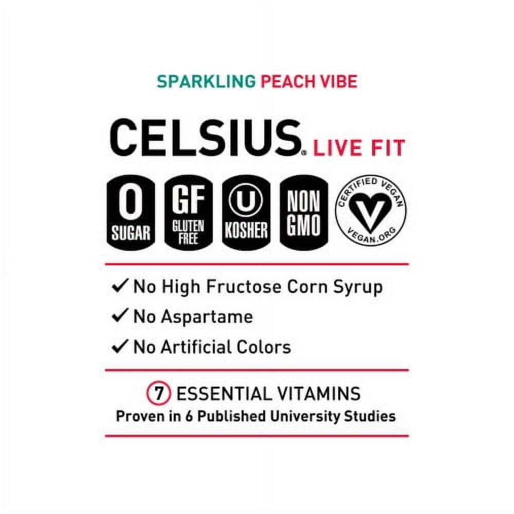2X - CELSIUS Sparkling Peach Vibe Energy Drink Multipack Cans