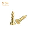 thumbnail image 3 of Uxcell 40Pack M3 x 12mm Brass Slotted Drive Flat Head Wood Screws Self Tapping Screw, 3 of 6
