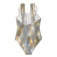 thumbnail image 2 of Girls Ruffle One Piece Swimsuit, Stretchy Fabric for Beach & Pool Activities Luxe Triangular Gradient, 2 of 8