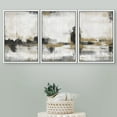 thumbnail image 5 of PixonSign Framed Canvas Print Wall Art Set Dark Pastel Grunge Paint Strokes Abstract Shapes Illustration Modern Art Decorative Nordic Minimal Zen - 16"x24"x3 White, 5 of 5