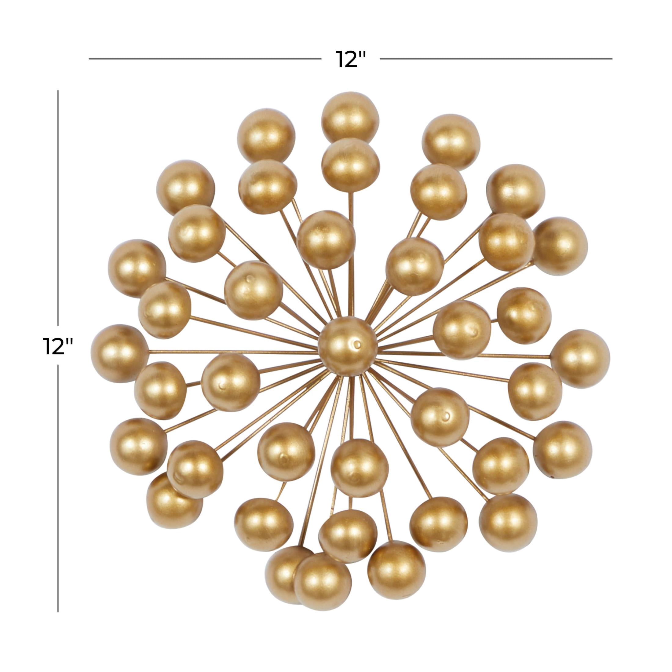 CosmoLiving by Cosmopolitan Gold Metal Starburst Wall Decor with Orb Details