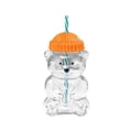 thumbnail image 2 of Vaso de cristal decorativo con forma de oso, 560 ml, vacío, con pajitas para café Naranja, 2 of 6