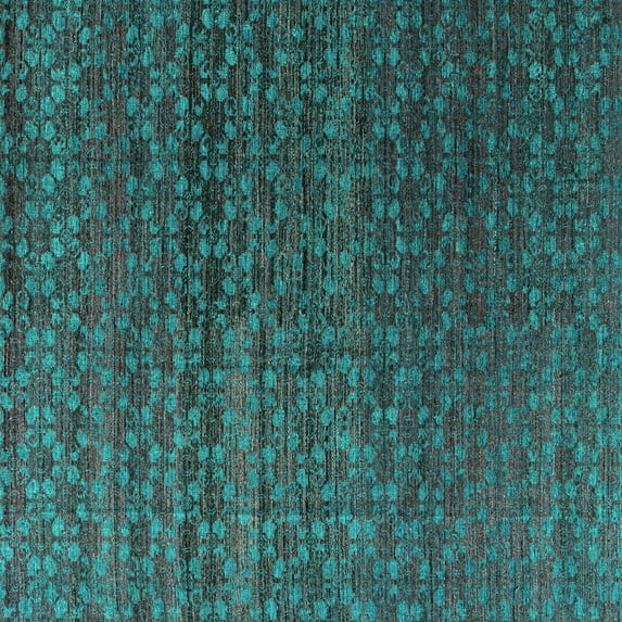 Ahgly Company Indoor Square Abstract Turquoise Blue Modern Area Rugs, 3' Square