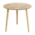 thumbnail image 2 of Small Detachable Wooden Round Table - Tan, Easy Assembly, Sturdy 3-Legged Rounded Edge, Space-Saving for Bedroom/Balcony, Modern Compact Side Table, 2 of 6