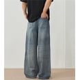 thumbnail image 4 of Vaqueros holgados Y2K for hombre - Pantalones vaqueros grunge vintage de pierna ancha for ropa de calle de hip hop y skater, 4 of 7