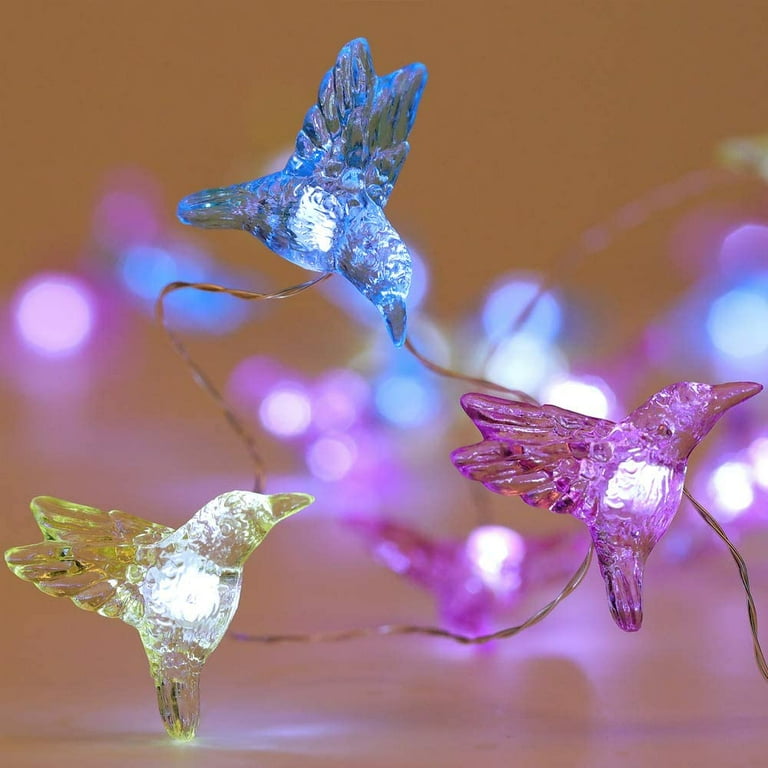 Hummingbird Decorative String Lights 13.85 Ft 40 Cool White LED