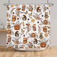 thumbnail image 7 of Nanqianyi Happy Fall Polyester Shower Curtain,Woodland Fox Raccoon,Waterproof Bathroom Decor Curtains with Hooks,72 W x 84 H Inch, 7 of 7
