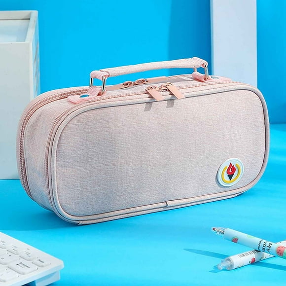 Amzcrzy Home Decor, Trousse à Crayons, Pochette à Crayons, Sacs à Crayons, Grande Capacité Portable Trousse à Stylos en Gros Sac de Papeterie en Tissu Multi-Couches Double Fermeture Éclair Trousse à Crayons Multifonctionnelle pour Étudiants Rangement de Crayons