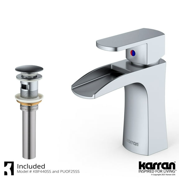 Karran Usa Kbf440 Kassel 1.2 GPM Single Hole Bathroom Faucet - Stainless Steel