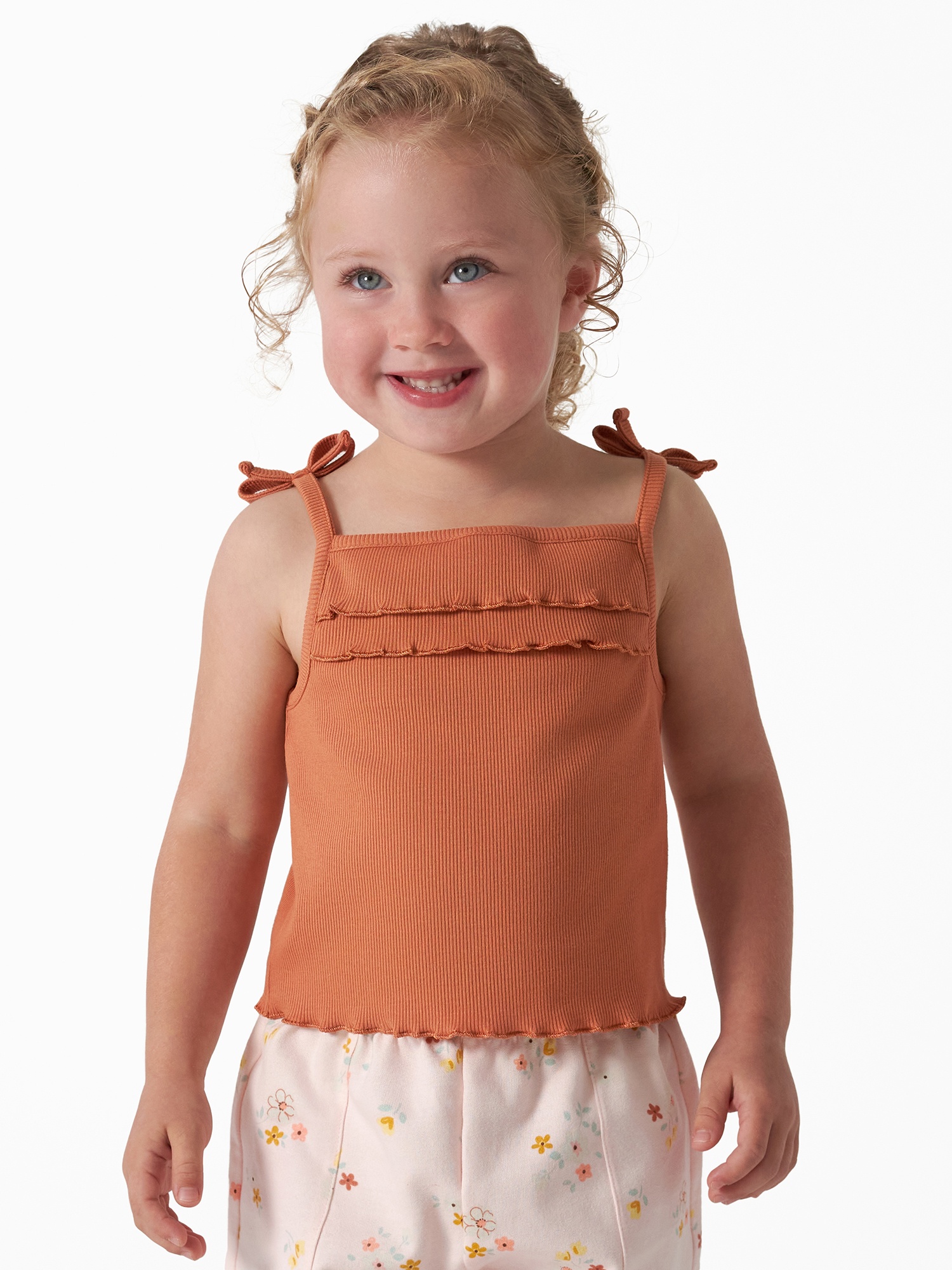 Modern Moments by Gerber Toddler Girl Ruffled Tank Top, 2-Pack, Sizes 12M-5T - image 3 of 14