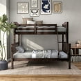 thumbnail image 6 of Furniture of America Aida Twin over Full Kids Wood Dark Brown Bunk Bed with Ladder, 6 of 12