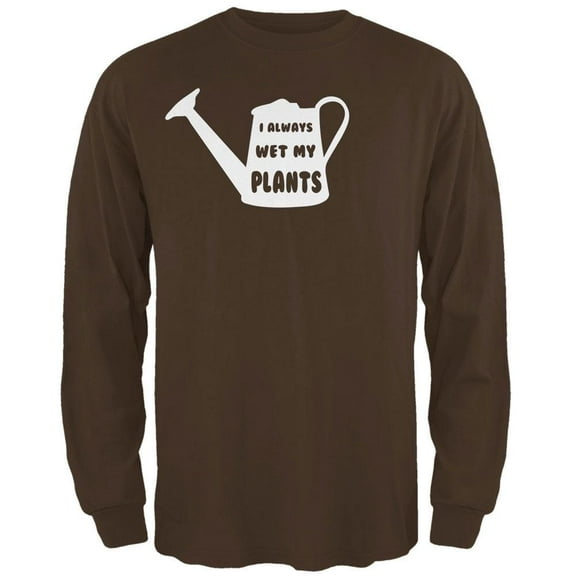 Gardening I Always Wet my Plants Mens Long Sleeve T Shirt Brown MD