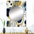 thumbnail image 1 of Designart "Abstract Pattern with Blue and Golden Textures IV" Abstract Mirror Wall Decor - Modern Blue Abstract Mirror Wall Art For Bathroom - 40" x 30" Inch, 1 of 5
