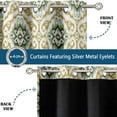 thumbnail image 3 of Vargottam Ikat Medallion Design Blackout Curtains - Set of 2 Panels, 52 x 90 Inches Each - Light Blocking & Thermal Insulated Drapes with Grommet Top for Bedroom & Living Room - Green, 3 of 9