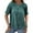 Green, variant on Short Sleeved Women's Solid Color Crew Neck Casual Shirt Tops