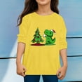 thumbnail image 2 of Curuila Toddler Boys Girls Shirt Christmas Cartoon Dinosaur Prints Long Sleeve Crew Neck T Shirt Fashion Autumn Tops Size 2-3 Years Yellow, 2 of 4