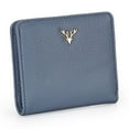 thumbnail image 1 of Cartera corta y fina Sonducket para mujer con ciervos de Navidad y cremallera Azul, 1 of 6