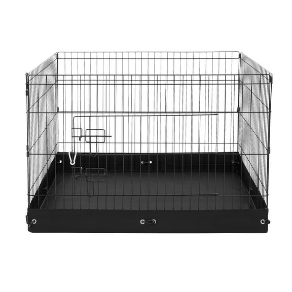 Portable 4-Panel Dog Playpen 36 Inch, Foldable Metal Puppy Pen with Non-Slip Bottom Pad