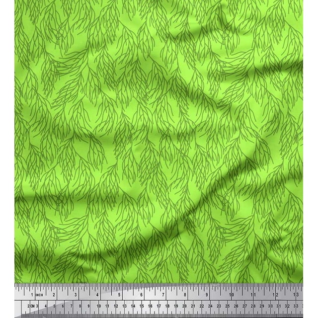 Soimoi Moss Tissu Georgette Corail Océan Imprimé 1 Yard 42 Pouces de Large