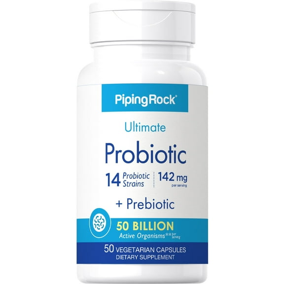 Probiotic Supplement | 50 Capsules | 14 Strains for Men and Women | by Piping Rock
