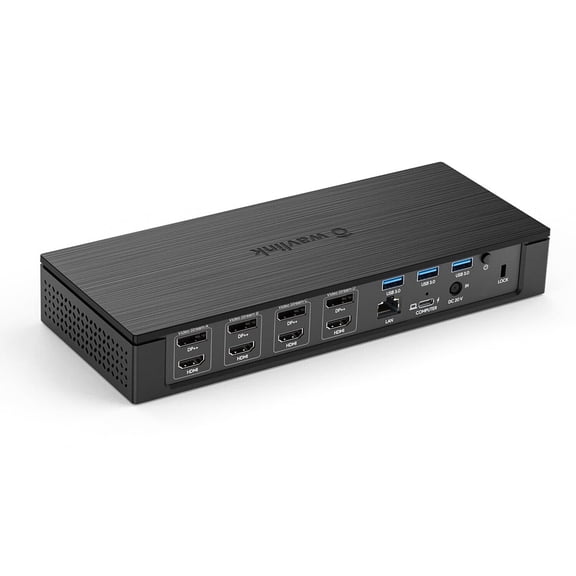 Wavlink Docking Station Quad 4K@60Hz Display, Dual 5K@60Hz, 4xDisplay, 4xHDMI, 2.5G Ethernet, max 100W Power Delivery for MacBook Neo Mac & Windows, USB 3.1-A 10Gbps, USB-C(PD30W), SD/TF Slot(SD 4.0)