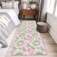 thumbnail image 4 of 2'x6' Rug Runners for Hallways Kitchen, Pink Teal Non Slip Entryway Beside Floor Carpet Runner, Modern Tie Dyeing Contemporary Abstract Art Washable Laundry Room Bedroom Throw Rugs Mat for Family Pet, 4 of 8
