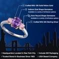 thumbnail image 2 of Gem Stone King 925 Silver and 10K Yellow Gold Purple Amethyst and Pink Lab Grown Diamond Engagement Ring for Women | 1.65 Cttw | Oval 8X6MM | Gemstone February Birthstone | Size 9, 2 of 6