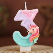 Xiao Hang 0-9 Number Cartoon Unicorn Digital Candles for Kids Birthday Party Festival Cake Decoration Atmosphere Props Fun Themed Candle