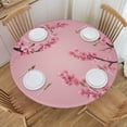 thumbnail image 2 of Cherry Blossom Round Fitted Tablecloths Table Covers Wipeable Waterproof Elastic for Kitchen Dinning Parties Wedding Picnic Medium Fits 45-50 Inch Table Size, 2 of 5