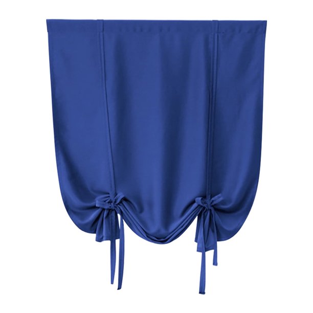 Xiao Hua Cortina de encaje opaca de lino de doble cara, con varilla ajustable para ventana de baño, adecuada para ventanas pequeñas, 1 pieza, azul oscuro, 23,6 x 47,2 pulgadas