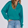 thumbnail image 3 of hxobax Womens Casual Pullover Tops Trendy Fall Half Zip Oversized Sweatshirt Long Sleeve Sweatshirts, 3 of 7