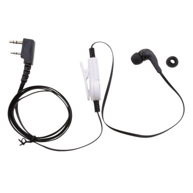 Auricular en oreja perfecl Auricular plano de micrófono para radio negro