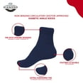 thumbnail image 4 of Diabetic Ankle Socks, Non-Binding Circulatory Cushion Cotton Quarter Socks for Men’s Women’s (Navy - 12 Pairs, Socks Size 9-11, Fit Women's Shoe Size 5-10), 4 of 6