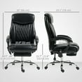 thumbnail image 3 of HOMCOM Massage Office Chair, PU Leather Desk Chair w/Footrest, Black, 3 of 10
