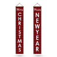 thumbnail image 3 of 2 PCS Couplets Christmas Porch Front Door Hanging Banners Outdoor Flags Signs Holiday Home Decor, 3 of 10