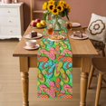 thumbnail image 2 of Watercolor Flip Flop Table Runner 90 Inches, Ocean Beach Slippers Summer Bed Runner Dresser Scarves Tabletop for Indoor Outdoor Parties/Ceremony/Banquet, 13" x 90", 2 of 9