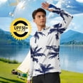thumbnail image 4 of Abomasnow Men's UPF 50+ Sun Protection Hoodie Shirt Long Sleeve UV Fishing Outdoor Hiking Rash Guard, 4 of 6