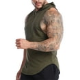 thumbnail image 3 of DYMADE Mens Summer Sleeveless Hoooded Spliced Running Fitness Quick-Drying Tank Tops, 3 of 4