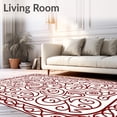 thumbnail image 2 of ODIKA 8'x10' Machine Washable Non-Slip Area Rug, Whirl Trellis Nouveau Enchanted Dreamscape High Traffic Rug, Brown, 520693, 2 of 7