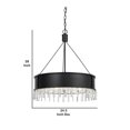 thumbnail image 5 of 4 Bulb Round Metal Body Chandelier with Hanging Crystal Accents, Black- Saltoro Sherpi, 5 of 5