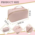 thumbnail image 3 of LARGE Capacity PU Makeup Bag, Travel Cosmetic Bag with Handle & 3 Dividers, 3 of 6