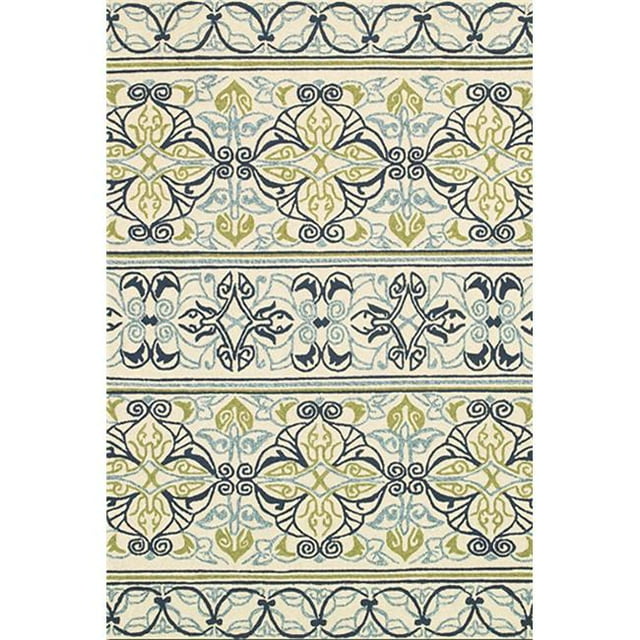 Couristan 30377821056080T 5 x 8 ft. x 6 in. Covington Pegasus Rug, Ivory & Navy
