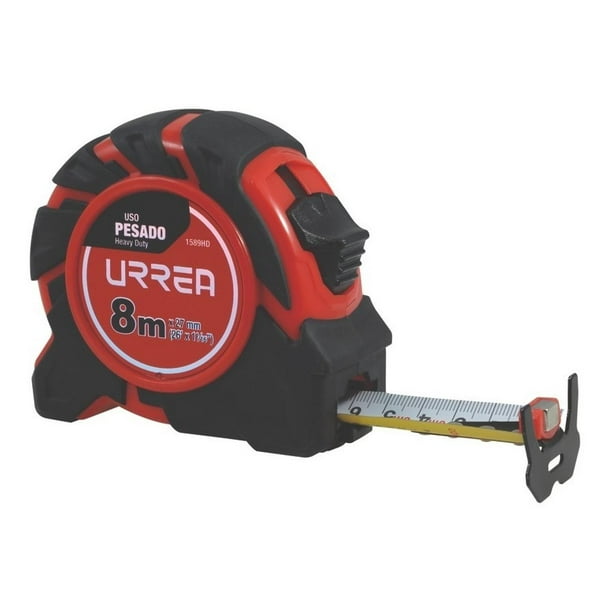 Flexómetro Heavy Duty 8mx27mm Abs+tpr Acero 1589hd Urrea Urrea 1589HD