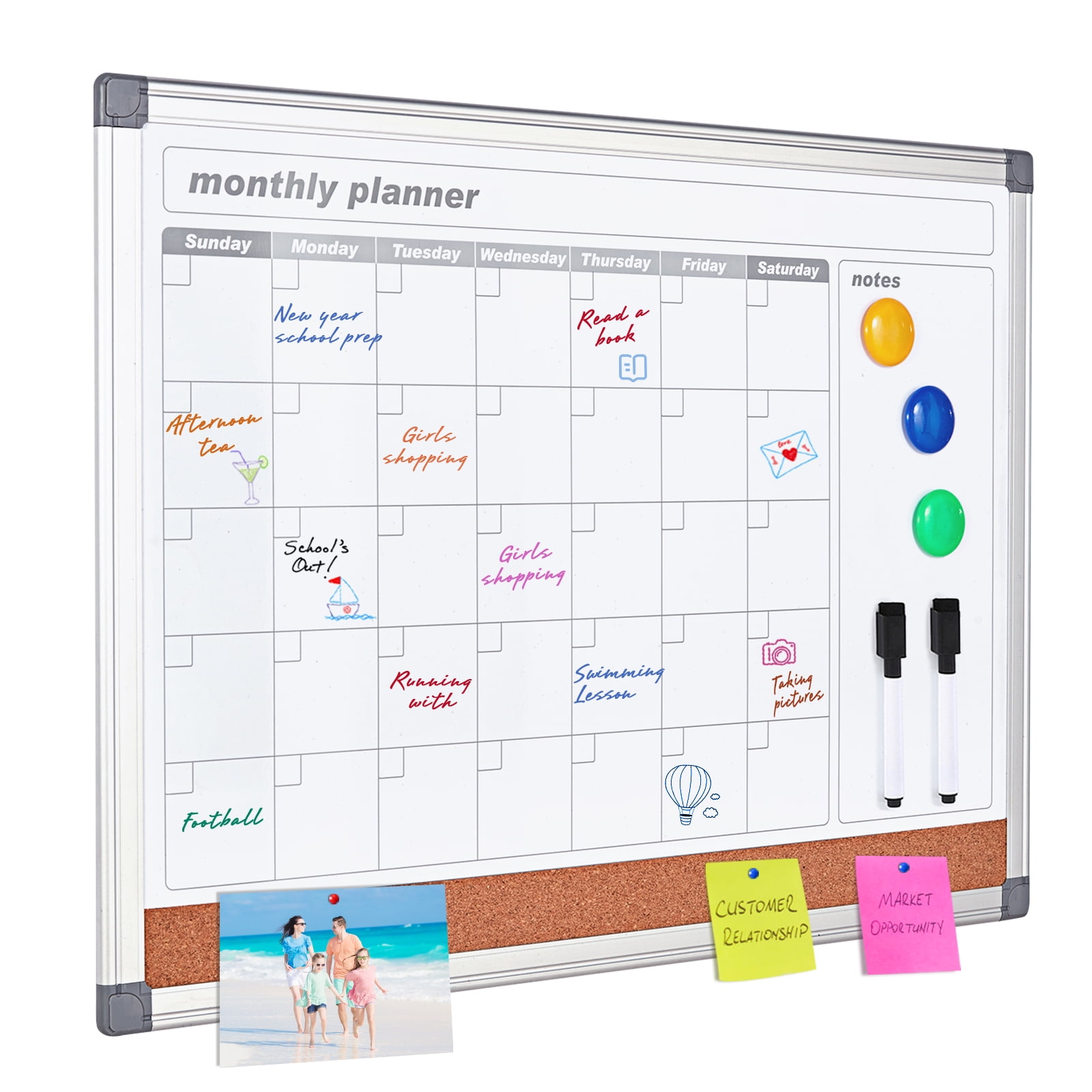 SWANCROWN Dry Erase Calendar Whiteboard Cork Board 24 X 18 Walmart swancrown-dry-erase-calendar-whiteboard-cork-board-24-x-18-walmart